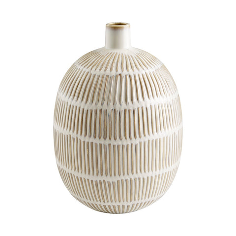 Decorating Essentials Modern Embossed Oval Ceramic Table Vase