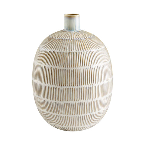 Decorating Essentials Modern Geometric Oval Ceramic Table Vase