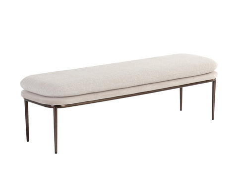 Timeless Minimalist Upholstered Lounge Bench with Cylinder Leg