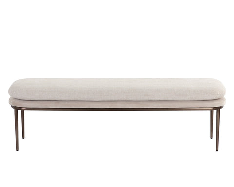 Timeless Minimalist Upholstered Lounge Bench with Cylinder Leg