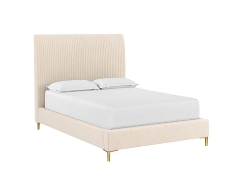 Sunpan Modern Harris Low Profile Platform Bed with Headboard - King - Full