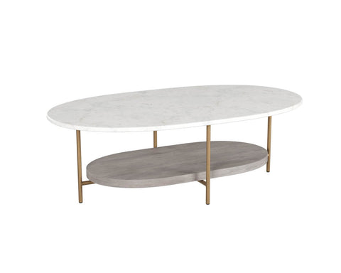 Sunpan Deja Mid Century Oval Coffee Table