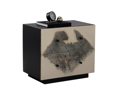 Arlington Contemporary Industrial Nightstand with Plinth Base