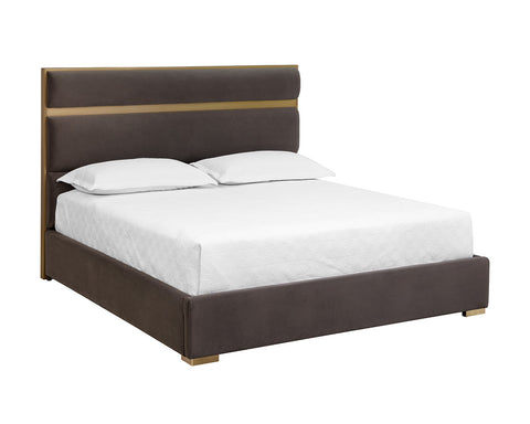 Sunpan Elegant Reign Upholstered Platform Bed with Headboard - Platform - King