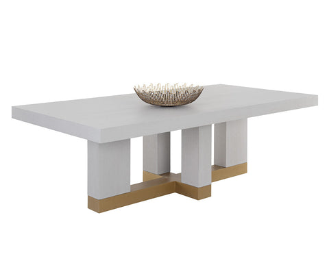 Sunpan Contemporary Farm Dining Table with Block Frame