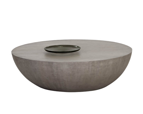 Sunpan Kinsley Global Eclecticist Curved Drum Coffee Table