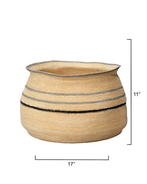 Organic Bohemian Round Woven Basket for Kitchen Storage