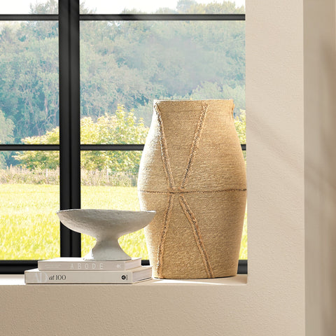 Bohemian Woven Seagrass Storage Basket for Decorative Display