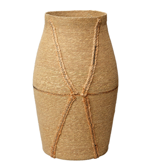 Bohemian Woven Seagrass Storage Basket for Decorative Display