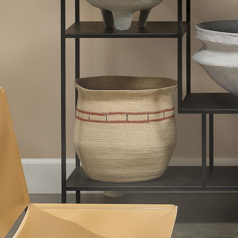 Organic Bohemian Woven Round Storage Basket for Kitchen