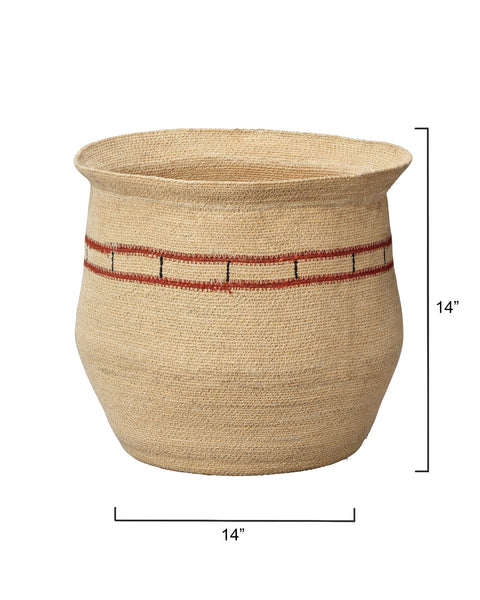 Organic Bohemian Woven Round Storage Basket for Kitchen