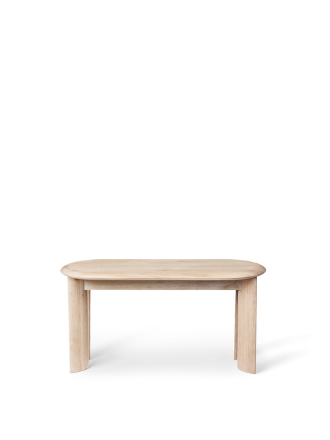 Timeless Minimalist Bevel Oak Dining Bench with Cylinder Leg
