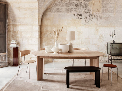 Timeless Minimalist Extendable Curved Dining Table