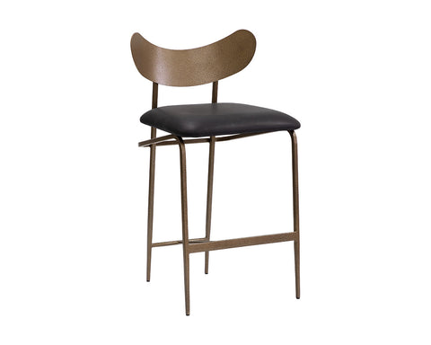 Timeless Minimalist Mid Century Crown Back Counter Stool
