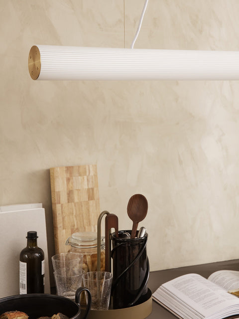 Ambient Vuelta Fluted Pendant Light in Brushed Brass