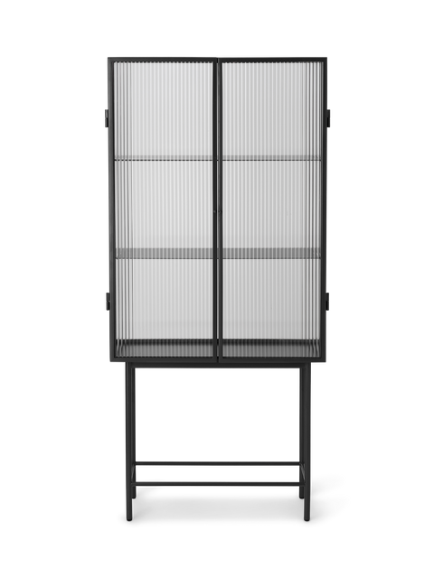 Haze Vitrine Cabinet with Geometric Design and Pull Handle
