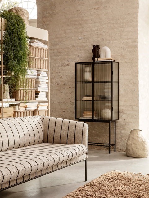 Haze Vitrine Cabinet with Geometric Design and Pull Handle