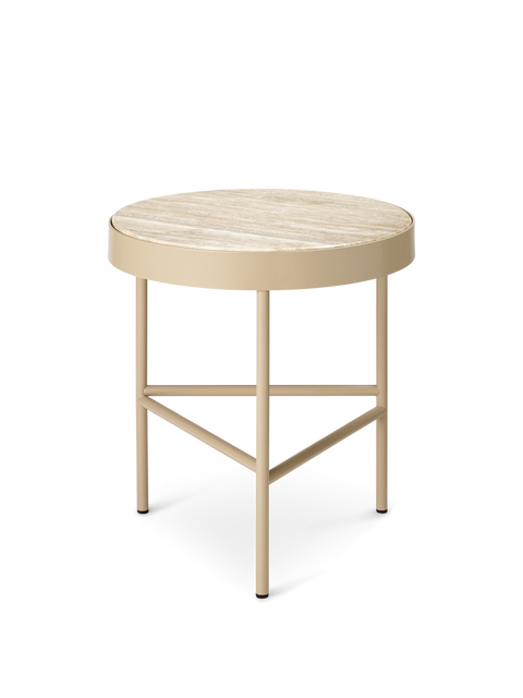 Timeless Minimalist Round Travertine Center Accent Table