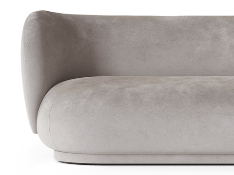 Rico Nature-Driven Modernist Curved Velvet Divan Sofa