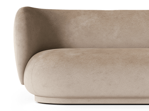 Rico Timeless Minimalist Velvet Curved Divan Sofa