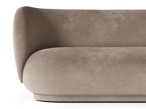Rico Nature-Driven Modernist Velvet Curved Divan Sofa