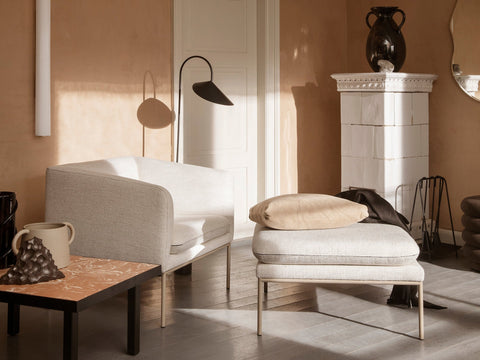 Timeless Minimalist Pouf Ottoman with Cylinder Leg