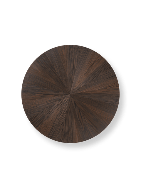 Timeless Minimalist Marquetry Round Coffee Table with Block Legs