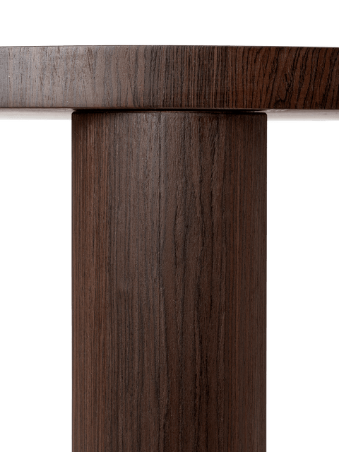 Timeless Minimalist Marquetry Round Coffee Table with Block Legs