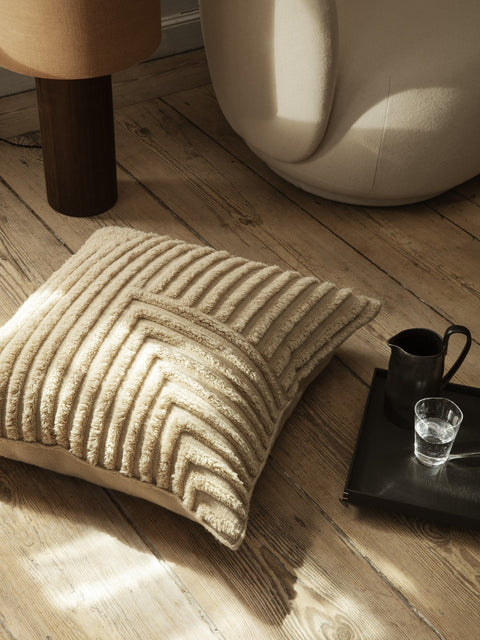 Timeless Minimalist Modern Square Wool Floor Throw Pillow