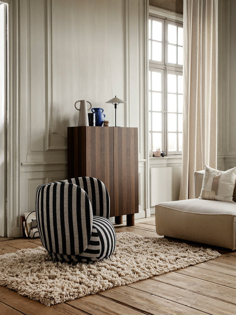 Rico Timeless Minimalist Modern Armless Barrel Lounge Chair