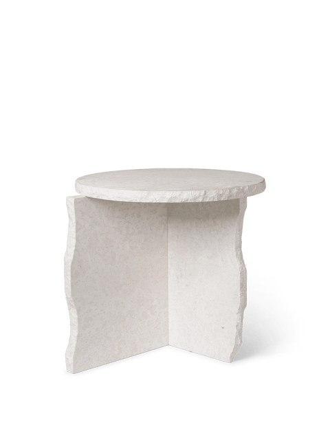 Timeless Minimalist Round Marble Center Table with Freeform Base