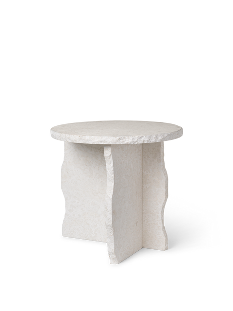 Timeless Minimalist Round Marble Center Table with Freeform Base