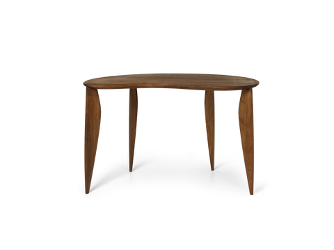 Nature-Driven Modernist Curved Wood Desk with Carving