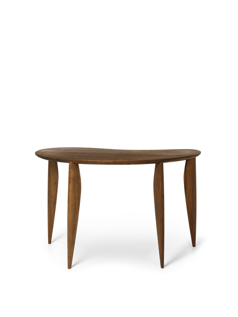 Nature-Driven Modernist Curved Wood Desk with Carving