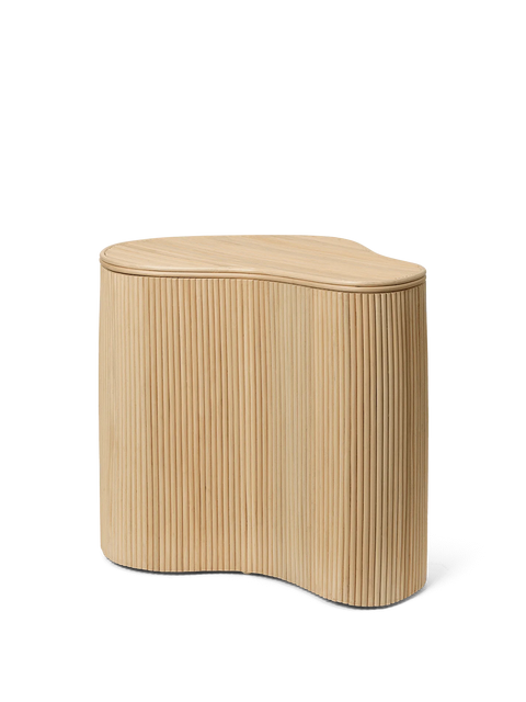 Isola Fluted Drum Accent Table Organic Scandinavian Design