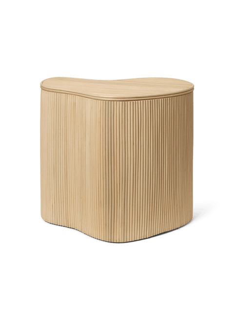 Isola Fluted Drum Accent Table Organic Scandinavian Design