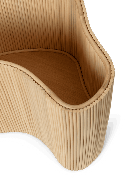 Isola Fluted Drum Accent Table Organic Scandinavian Design