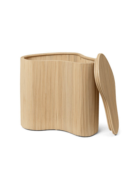 Isola Fluted Drum Accent Table Organic Scandinavian Design