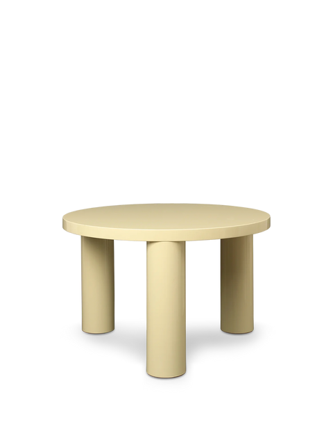 Timeless Minimalist Round Wood Coffee Table with Block Legs