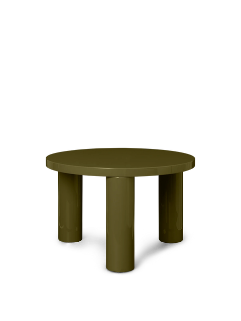 Timeless Minimalist Round Wood Coffee Table with Block Legs