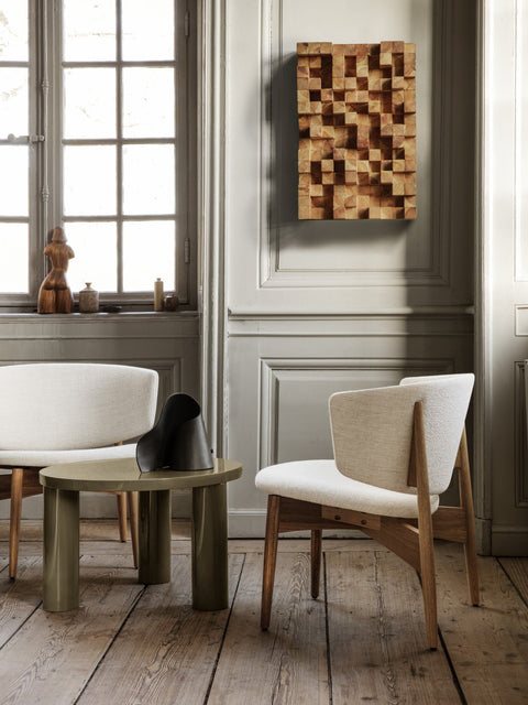 Timeless Minimalist Round Wood Coffee Table with Block Legs