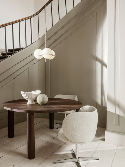 Nature-Driven Modernist Tulip Dining Table with Marquetry