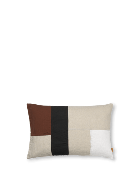 Modern Lumbar Throw Pillow in Linen and Cotton