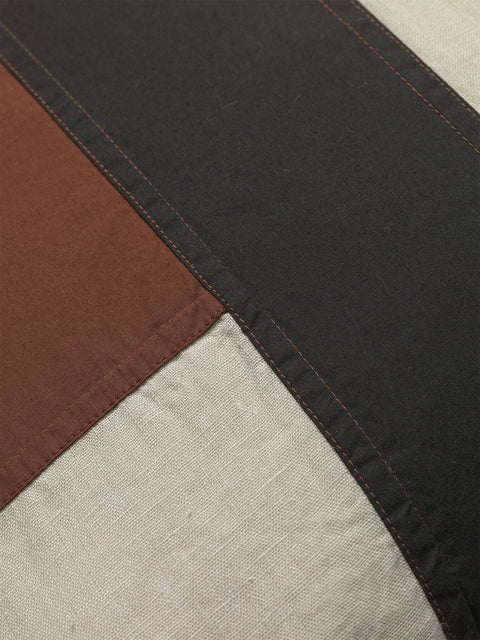 Modern Lumbar Throw Pillow in Linen and Cotton