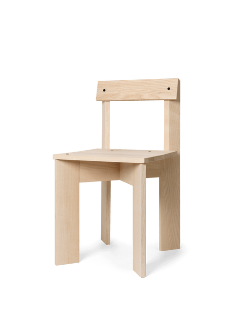 Ark Timeless Minimalist Ash Slat Back Dining Side Chair
