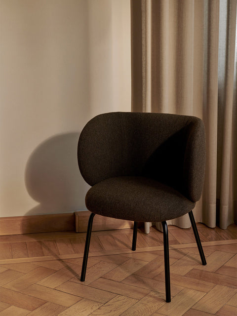 Rico Timeless Minimalist Contemporary Barrel Back Dining Side Chair