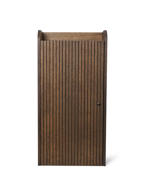 Scandinavian Wall Cabinet with Knob in Veneer and Stone