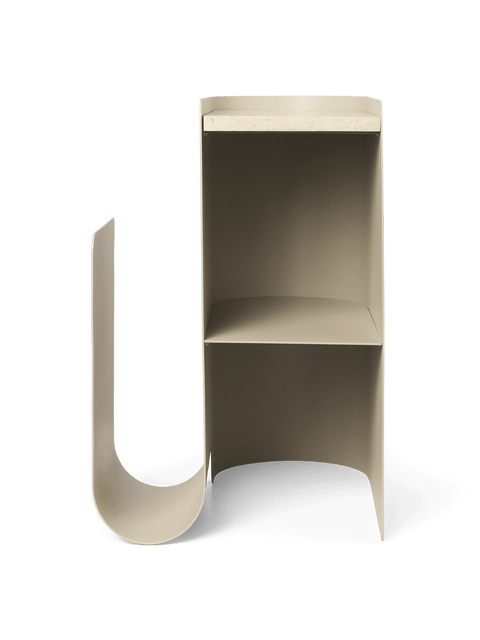 Timeless Minimalist Contemporary Marble Center Table with Arced Legs