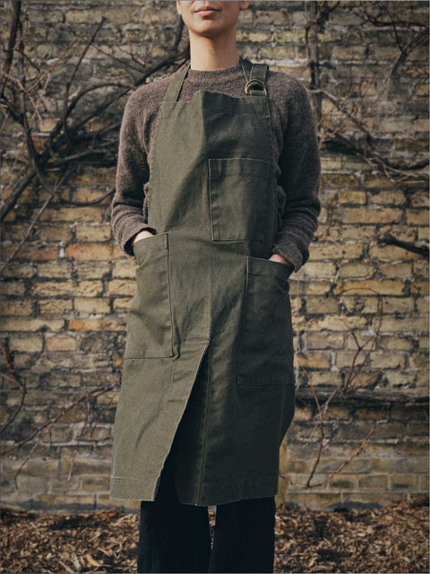 Bib Solid Durable Apron with Pockets