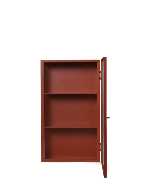 Haze Geometric Glass Wall Cabinet with Powder-coated Finish